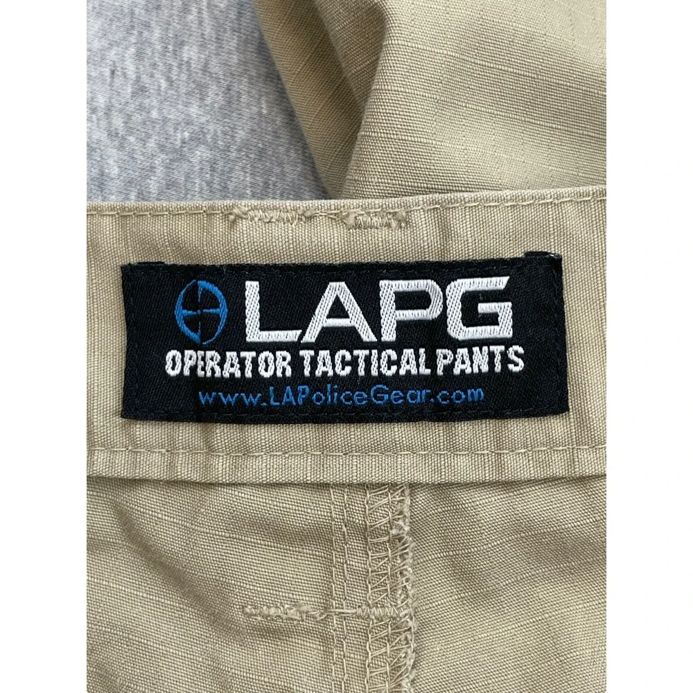 LAPG Pants Mens 42 Beige Cotton Blend Tactical Pant Fit Cargo Pockets
